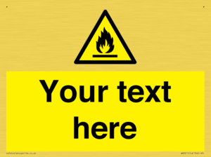 Custom flammable sign